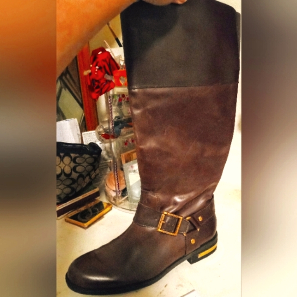 VINCE CAMUTO brown knee high leather boots